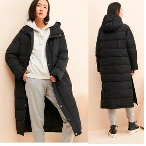 NWT $285 FREE PEOPLE X UNIVERSAL STANDARD EVEREST LONG HOODED BL PUFFER 10-12/XS